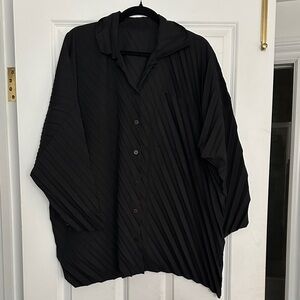 RARE black Issey Miyake ME pleated shirt